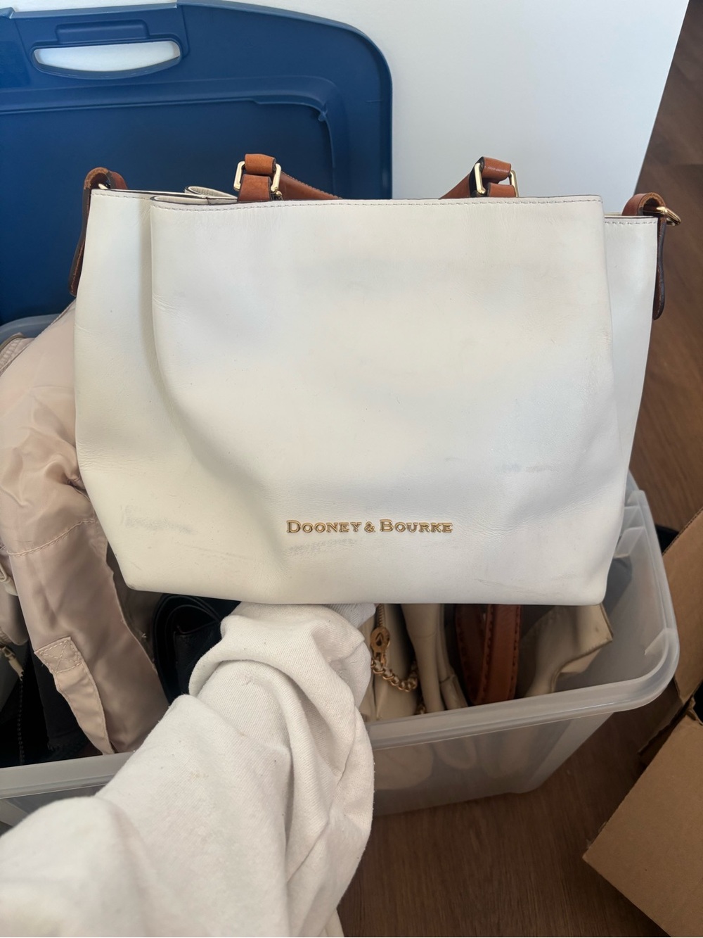 Dooney & Bourke White Leather Tote Bag